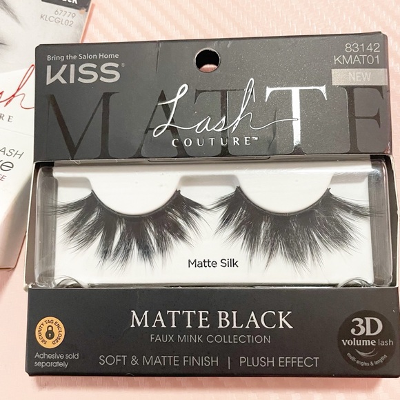 3 for $10 🛍️ Kiss Cosmetics Lash Couture Faux Mink Matte Black Lashes & Glue NEW - Picture 3 of 5